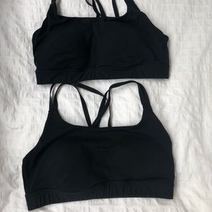 Under armor Black sports bra size large set of two